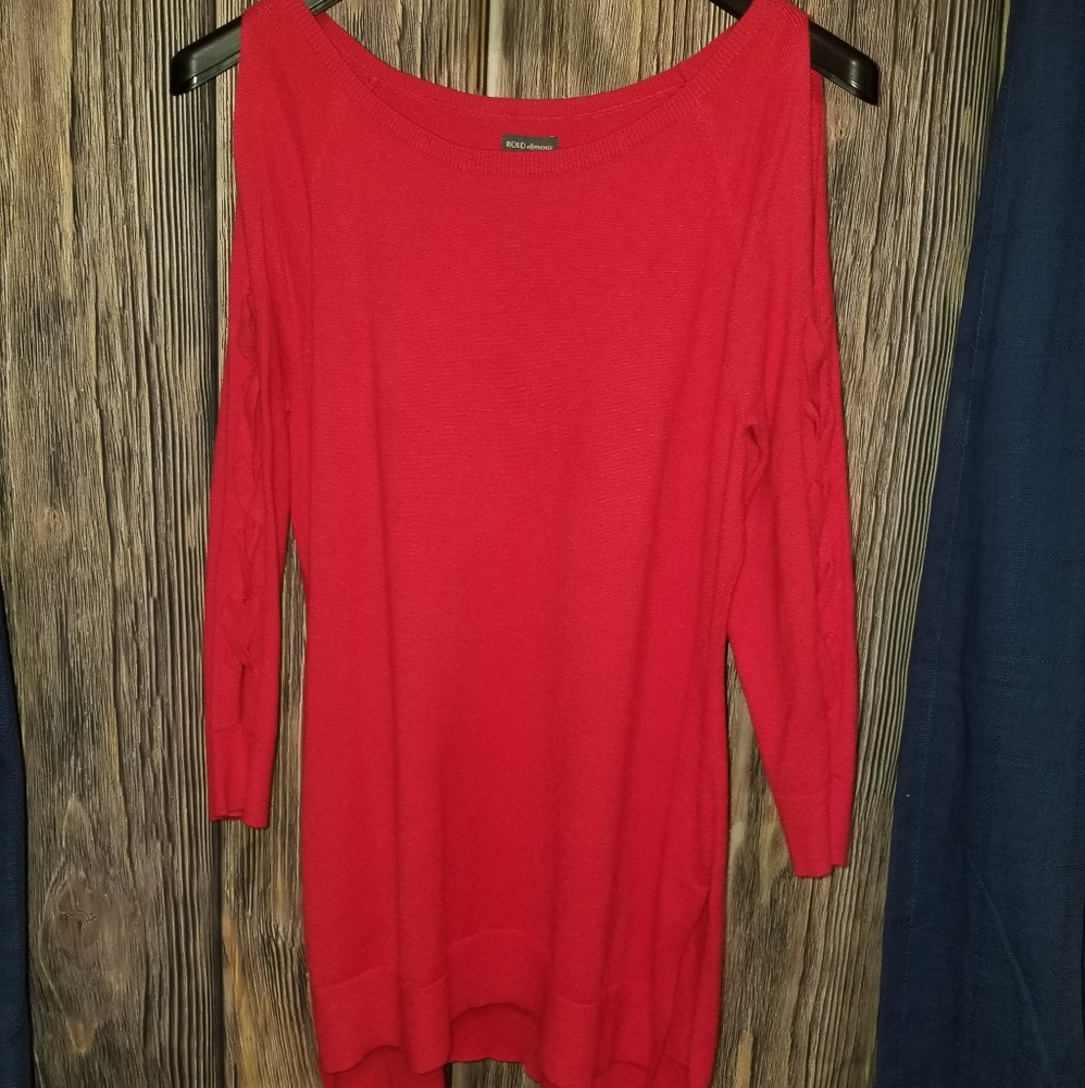 SUPER soft Red Sweater Tunic Size M